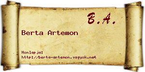 Berta Artemon névjegykártya